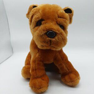 Soft Things Sharpei Puppy Dog Plush 10" Sitting Brown Vintage Stuffed Animal